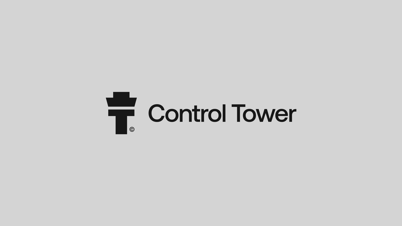 Control Tower logo mark and wordmark on a light gray background