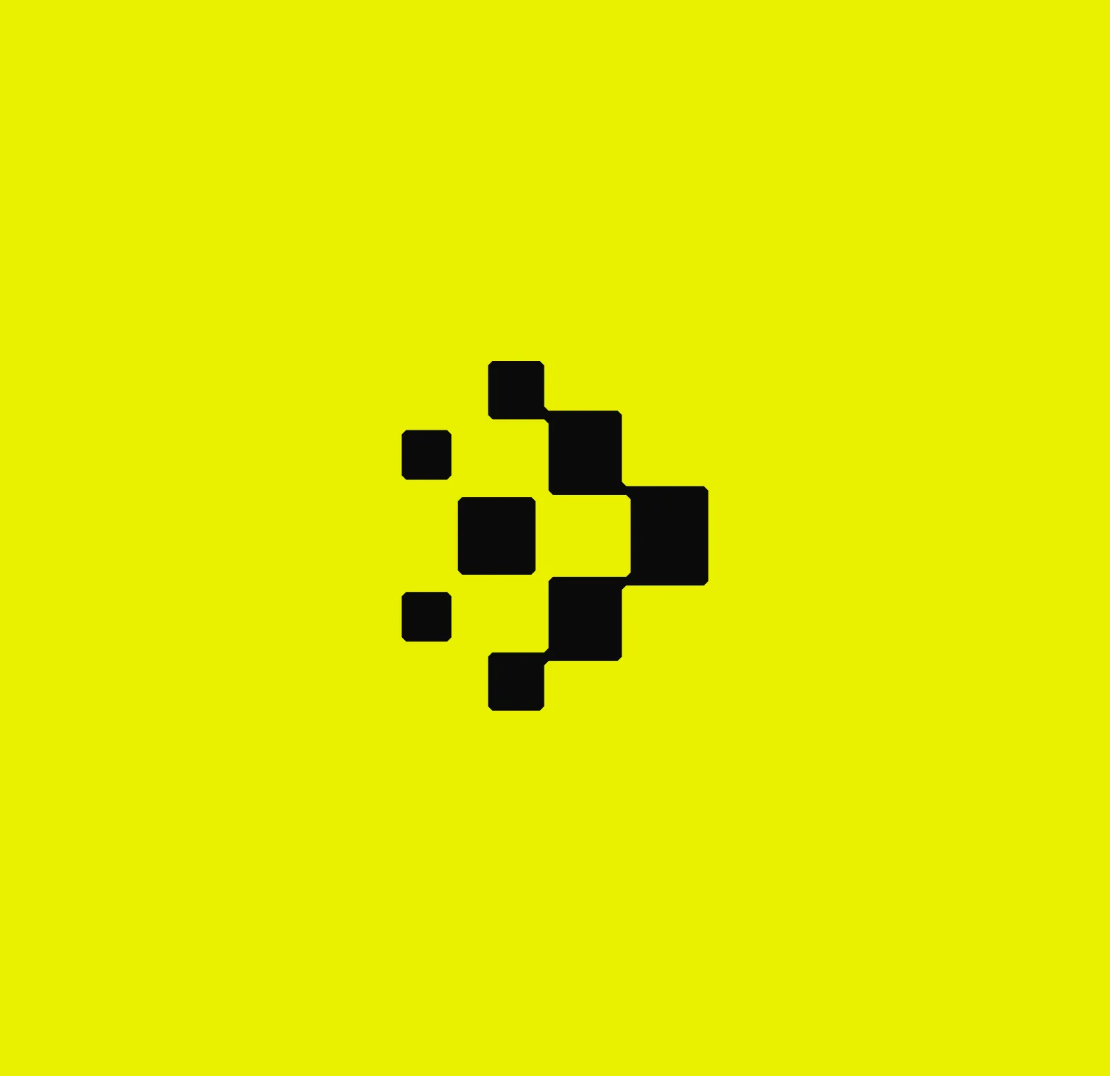 The Ditto pixel mark, black on signal yellow