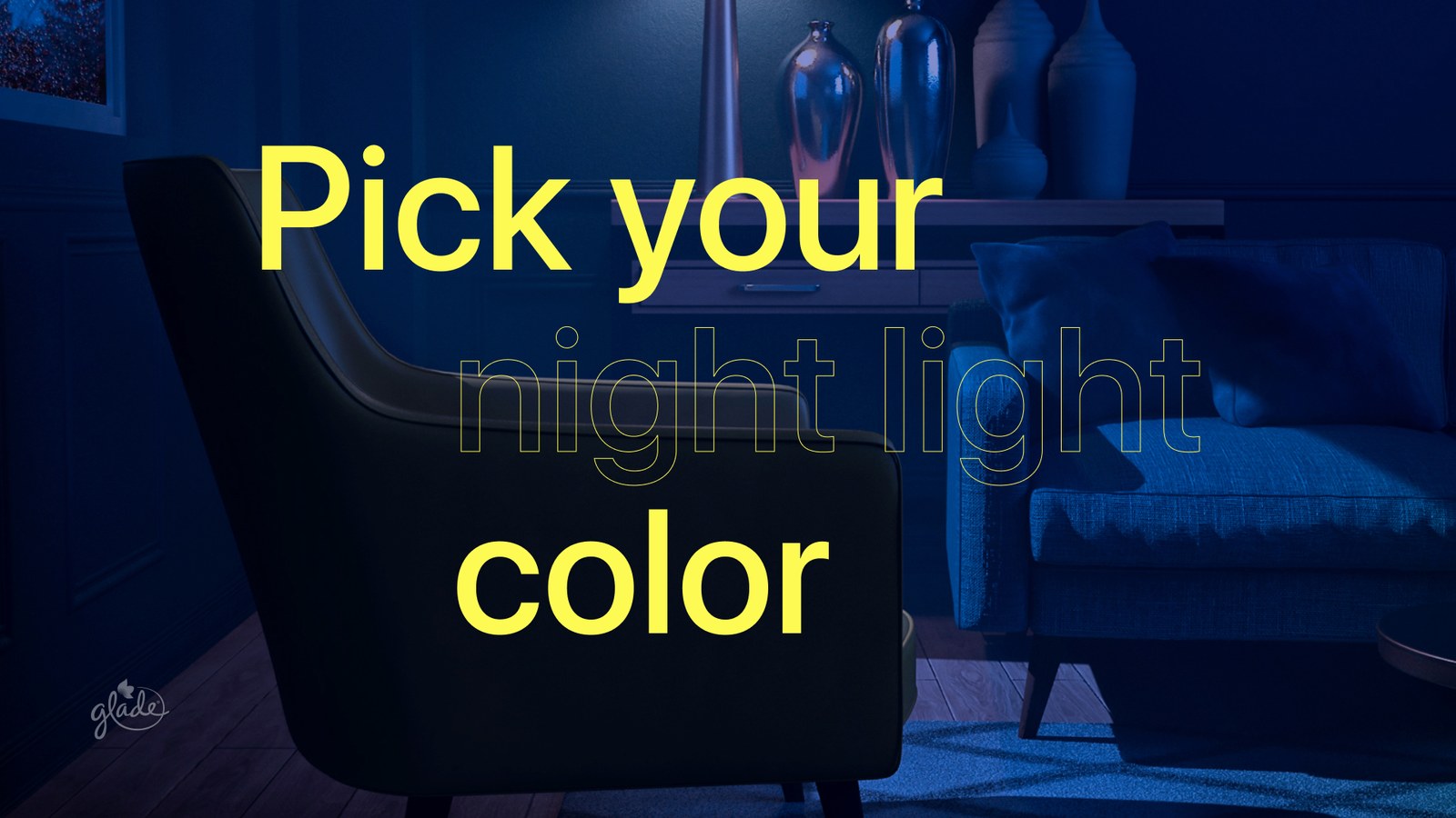 Lifestyle scene reading pick your night light color with a phone color picker