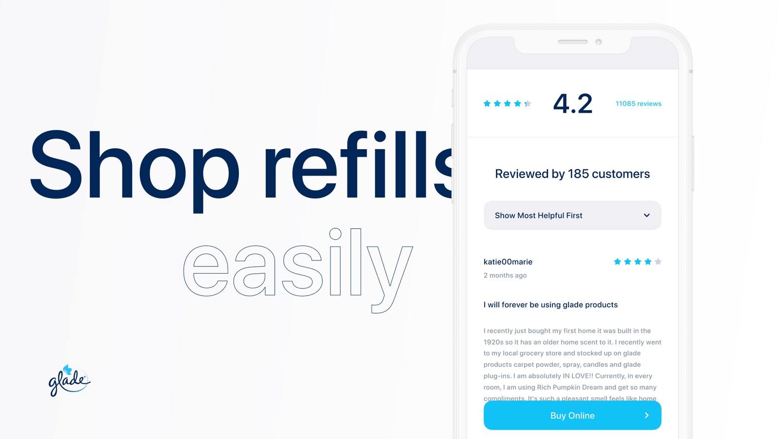 Refill product page with a 4.2 star customer rating