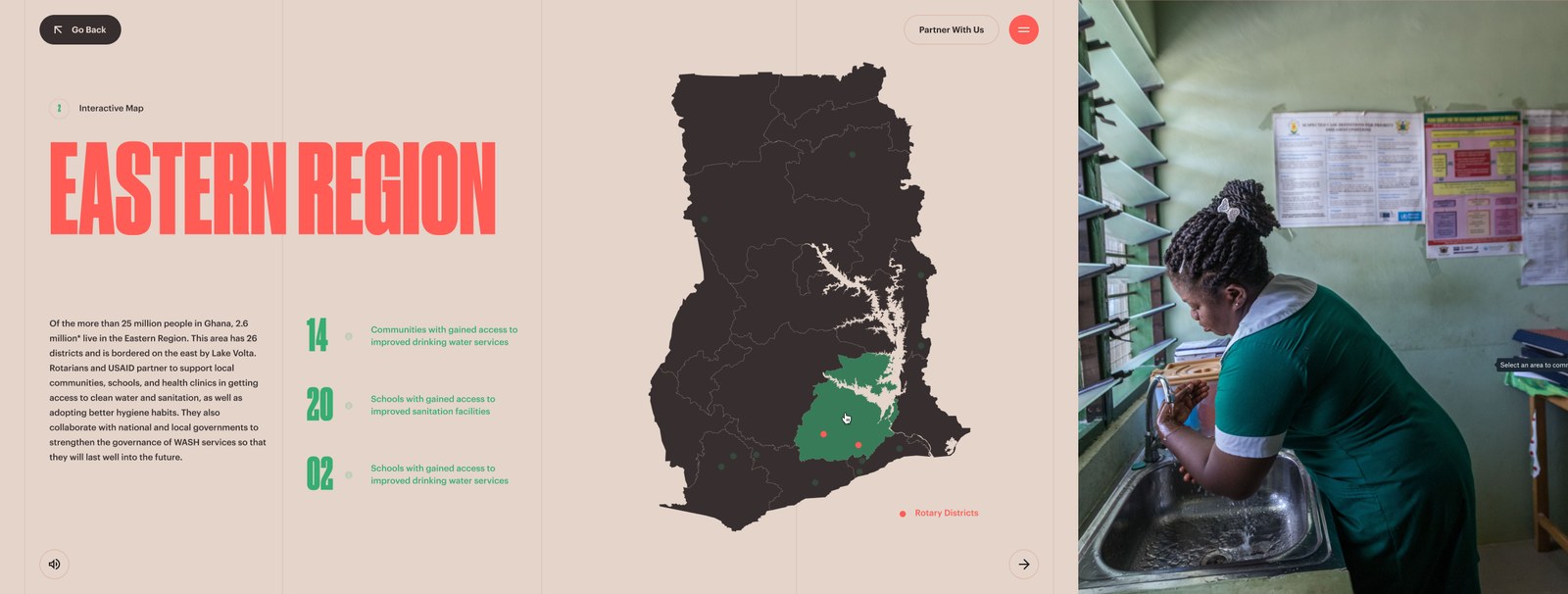 Eastern Region overview with a map of Ghana