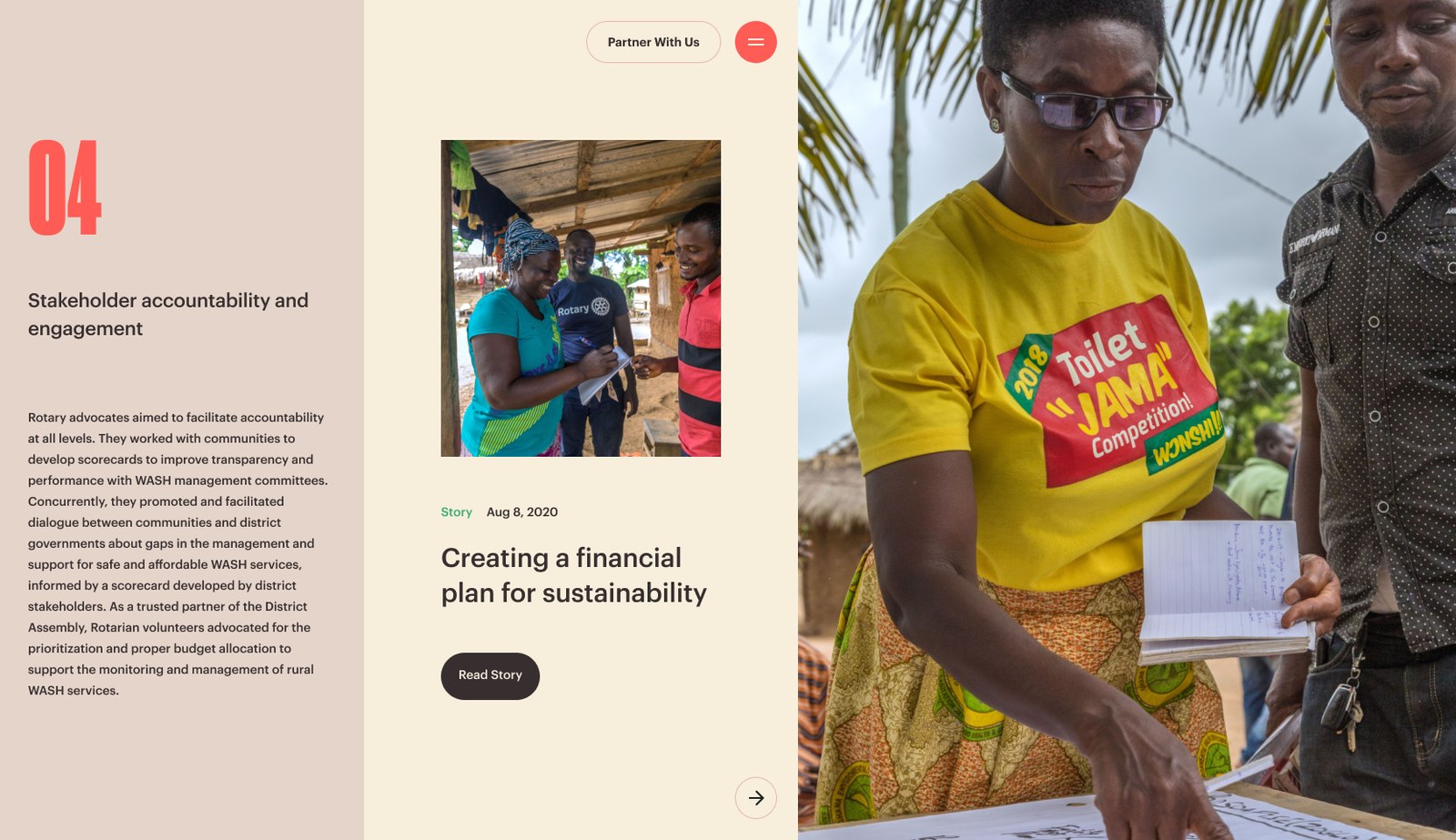 Impact in Numbers section for the Ghana program