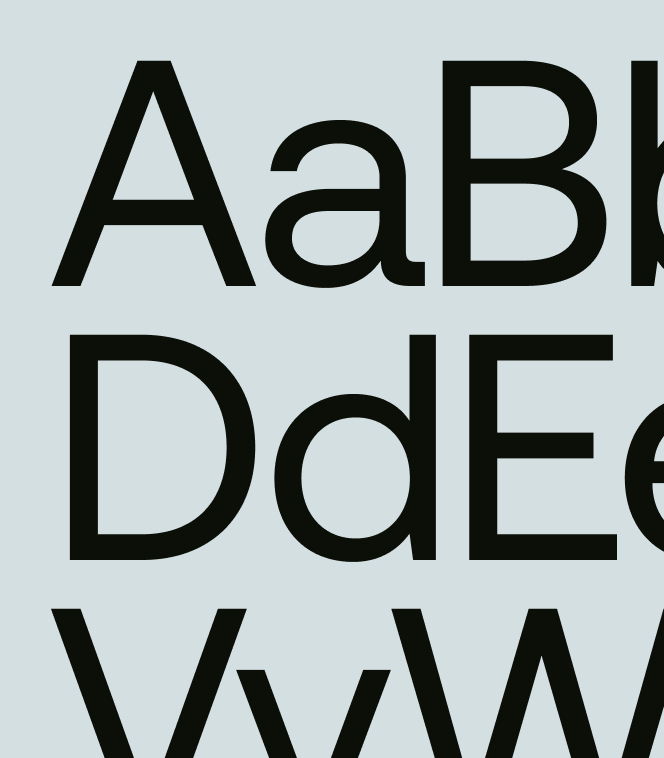 Large sans-serif typeface specimen showing letterforms