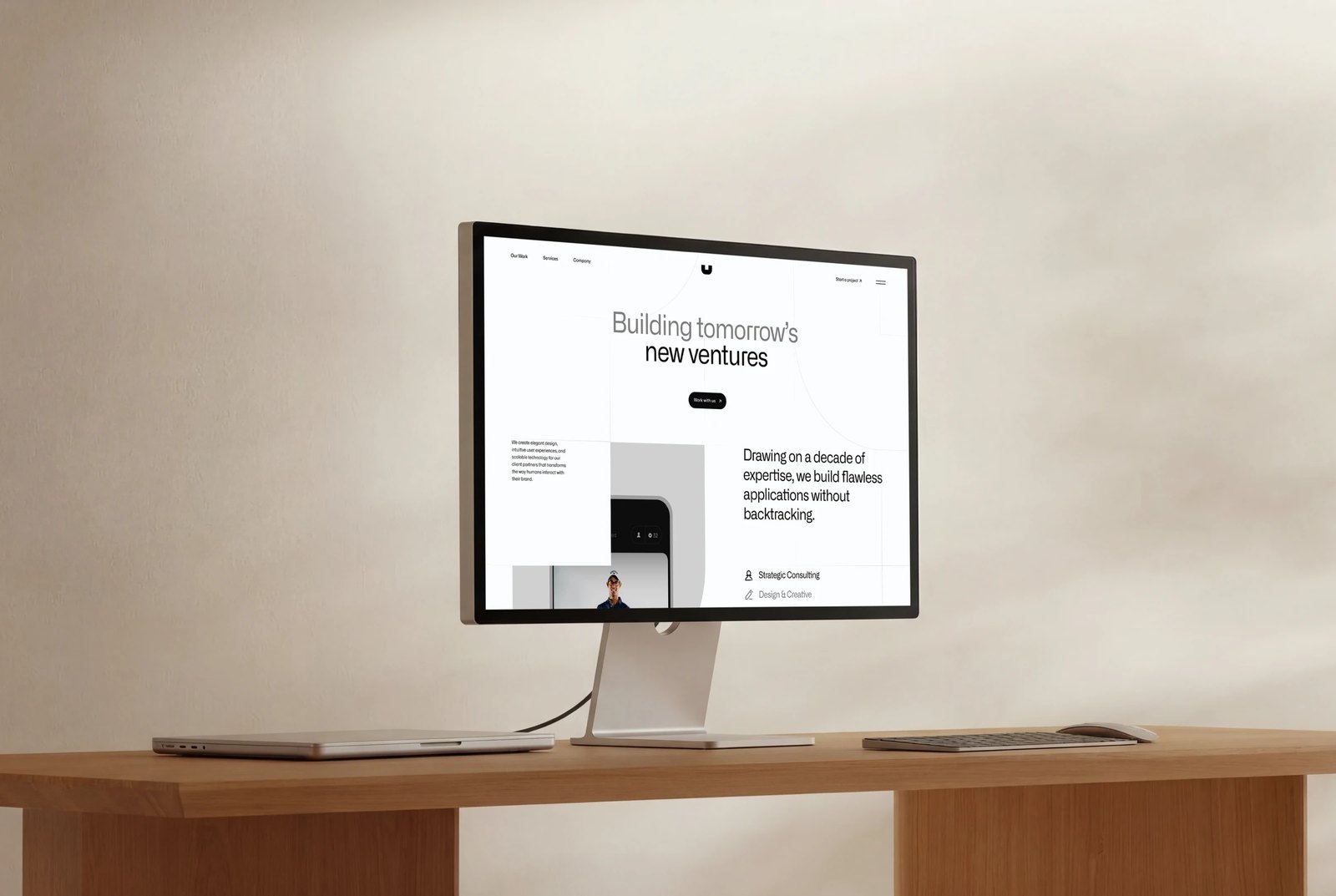Desktop monitor on a wooden desk showing a Utility web page